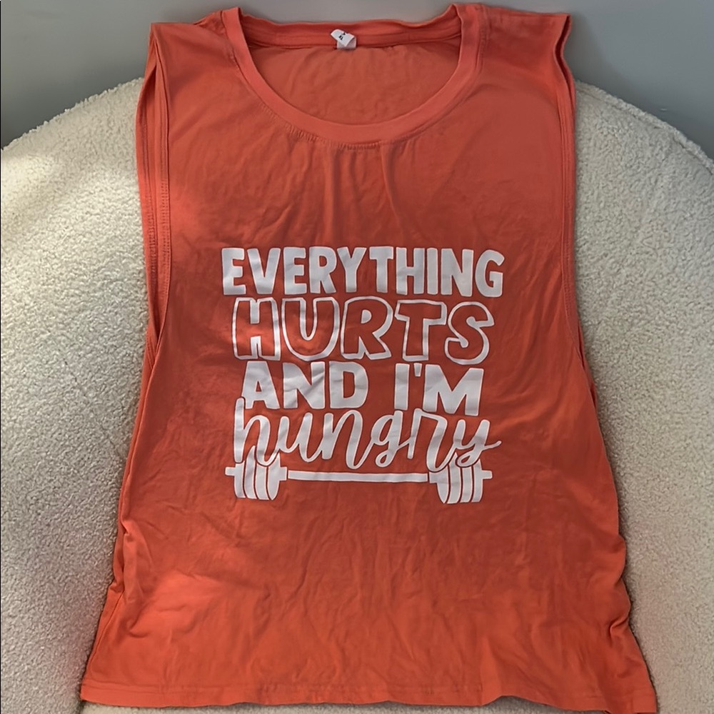 Women's Orange Graphic Tank Top
